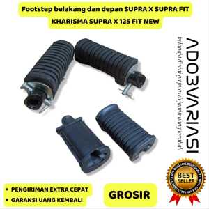 2 PASANG FOOTSTEP DEPAN DAN BELAKANG SUPRA X SUPRA FIT KHARISMA SUPRA X 125 FITNEW\nFOOTSTEP/ PIJAKAN KAKI MOTOR ALL TYPE UNIVERSAL DEPAN DAN BELAKANG BAHAN KARET SINTETIS TEBAL