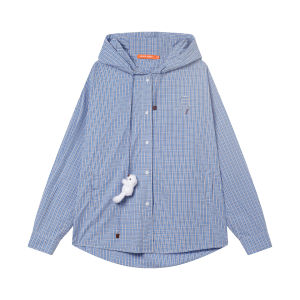 3D Teddy Casual Hooded Plaid Long Sleeve Jacket