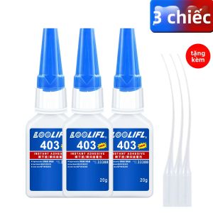 LOOLIFL | Keo Dán Siêu Dính 403 Khô Nhanh Tức Thì Chất Kết Dính Cyanoacrylate Dùng Cho Kim Loại Nhựa Cao Su Gỗ Kính - Dụng Cụ Kết Dính Đa Năng Độ Bám Dính Mạnh Mẽ