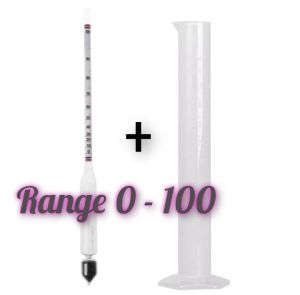 alat ukur kadar alkohol + gelas ukur tabung 100 m/alcohol meter