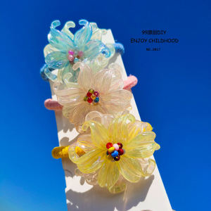 Handmade Thickened Floral Hair Ties for Girls Vintage Fairy Tale Style Childrens Accessories Korean Style Hair Bands for Kids