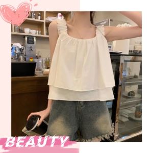 ฮิตสุด เสื้อแฟชั่นน่ารักๆ ซึ่งสำหรับผู้หญิง - สไตล์เวียดเอยเวียดใจ มาแรงในตอนนี้ ดีไซน์สายเดี่ยว ชายเสื้อระบาย 2 ชั้น ลูกหนูหวานฉ่ำ มี 4 สี แมทซ์ได้ทุกโอกาส สาวเทสดีต้องมีติดตู้