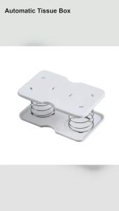 Automatic Tissue Box Base with Double Spring Support - Household Bathroom Tissue Dispenser Organizer - Plastic Material