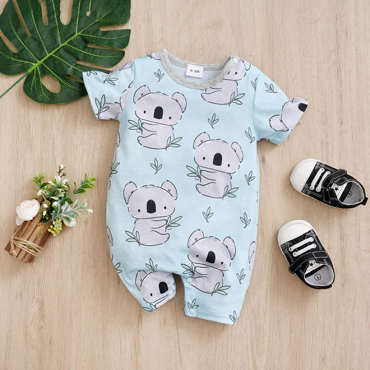 Newborn Clothing Cute Cartoon Koala Print Casual And
