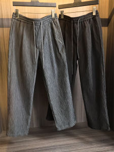กางเกงขายาวทรงหลวมสไตล์ญี่ปุ่นย้อนยุคสำหรับผู้ชาย กางเกงขายาวทรงตรงระบายอากาศได้ดี ทรงสตรีท ทรงหลวมสบาย ๆ สำหรับฤดูใบไม้ผลิ