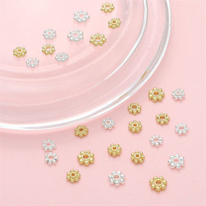 14K Gold Plated Snowflake Spacer Beads DIY Handmade Jewelry Accessories Bracelet Necklace Earring Material Flower Pendent