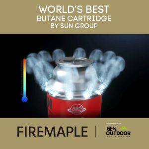 FIREMAPLE Black Premium Butane & ISO Butane Gas 110g - 450g (Nozzle Type & Screw Type)