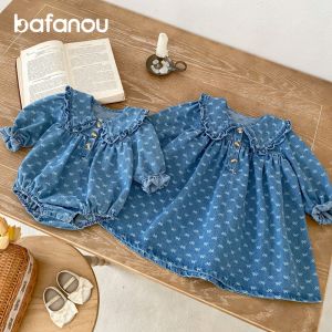 BAFANOU | Chic Denim Baby Girl Dress Spring Autumn