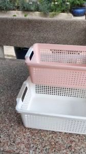 Rổ nhựa chữ nhật dài có quai cầm Việt Nhật 3596 Rổ đựng văn phòng phẩm rau củ 1