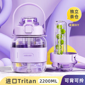 Tách Nước Tritan Dung Tích Lớn 2000ml Có Ống Hút Chịu Nhiệt Độ Cao Cho Nữ Túi Đựng Nước Hình Bầu Dục Dễ Thương Tách Nước Ngoài Trời