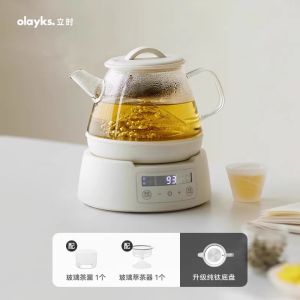 【8 IN 1 Functions】Olayks  Multifunctional Health Pot Home Office Glass Pure Titanium Tea Kettle Kettle Flower Teapot Dessert Stew Pot
