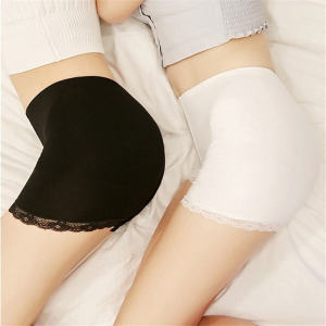 กางเกงขาสั้นทรงเอวกลางสีดำสำหรับผู้หญิงในช่วงฤดูร้อน กางเกงชั้นในทรงบราวน์แบบสวมสบาย กางเกงชั้นในแบบไร้ตะเข็บ ทรงสั้น ผ้าโมดอล
