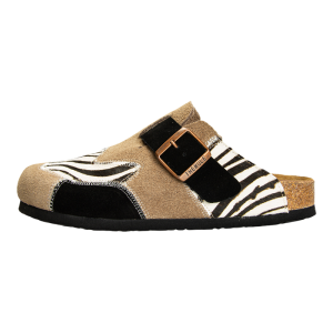 THEMULE | Color Block Hairsheep Birkenstock Soft Cork Sandals