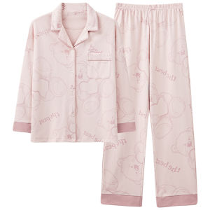 Bộ đồ ngủ nữ MiiOW Cat Person làm bằng vải cotton dài tay in hoa văn