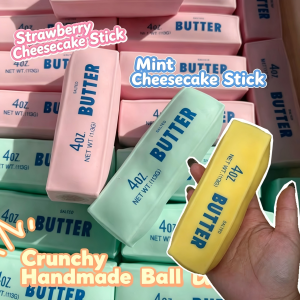 Butter Stick Squishy Stress Ball ADHD Fidget Toy Crunchy Squeeze Toy Round Blocks Filled ASMR Anti Stress Release Hand Gift Toy