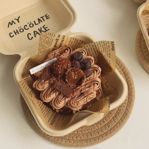 Ins Style Disposable Lunch Box Cake Box Tiramisu Packaging Box Burger Takeout Box Pulp Box Kitchen Cooking Utensils BBQ Baking DIY Equipment Dim Sum Packaging Box/Packaging Bag