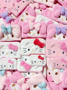 Cute Kitty Stuffed Fabric Toy Coin Purse Melody Cosmetics Bag Polka Dot Bows Gift