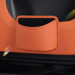 PU Leather Car Seat Side Storage Bag Multifunctional Organizer Pocket Non-Destructive Clip-On Auto Trash Bin
