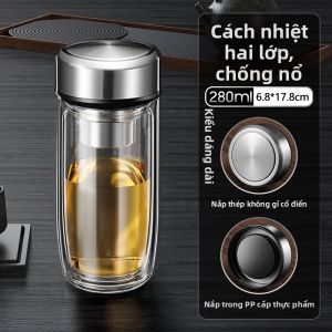 M·S | Ly Thủy Tinh Pha Trà Chống Nóng Chống Nổ Có Thể Tách Rời