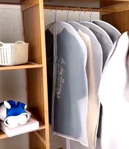 Sanding Dust Clothes Cover Clothes Dust Cover Case Wardrobe Clothes Hanging Garment Suit Coat Case Cover With zipper Moisture proof storage bag PEVA