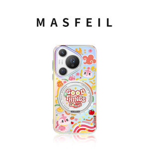 MASFEIL | Ốp Lưng Điện Thoại Huawei Pura 70/80 Pro Cao Cấp Màu Đỏ Họa Tiết Rắn Doodle Chống Va Đập Toàn Diện Có Chân Đế Từ Tính