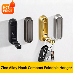 ตะขอแขวนผนังขนาดกะทัดรัดทำจากซิงค์อัลลอยตะขอแขวนกระเป๋าพับได้ตะขอหนักสำหรับห้องน้ำห้องครัวห้องนอนที่เก็บของประหยัดพื้นที่ตะขอเสื้อคลุมอาบน้ำสำหรับประตู