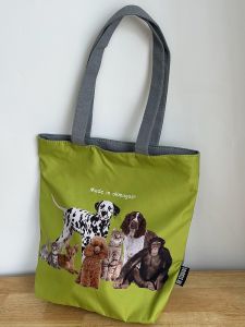 Okstudios Special-Interest Design Customized One Shoulder Zipper Canvas Bag for Girls Spotty Dog Cute Bag Shopping Bag for Men