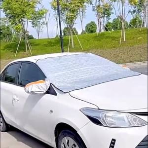 All-Season Windproof Auto Protective Cover Magnetic Absorption Anti-Snow Anti-UV Vehicle Windshield Sun Shade Outdoor