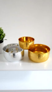 🔥พร้อมส่ง ขันเงิน ขันทอง ขันน้ำลายไทย ขนาด10 - 18 ซม. งานบุญ งานบวช ขัน ถวายพระ ขันพลาสติก