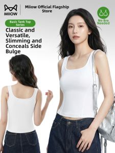 MiiOW | Padded Strap Back Vest Camisole White Square Neck