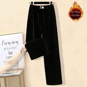 Bộ Dày Lót Thời Trang Sành Điệu Lông Cừu Nữ Mùa Thu Mùa Đông Rộng Rãi Nối Ngắn Áo Nỉ Áo Sweatshirt Plus Shaner Quần Ống Rộng Thoải Mái Bộ Hai Mảnh