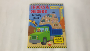 Trucks & Diggers Puffy Stickers Colouring Book with Construction Activities For Kids