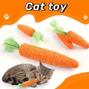 Realistic Carrot Cat Chew Toy with Bell Interactive Crispy Design and Durable Cardboard Structure Safe Indoor Outdoor Play