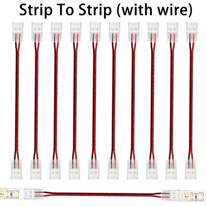 10pcs 2Pin 8mm LED Strip Connector Quick Wire Corner Connector L Shape ...