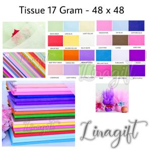 ( 5 Lembar ) TISSUE 17 GRAM - KERTAS BUNGA COTTON PAPER TISSUE TISU FLOWER PAPER
