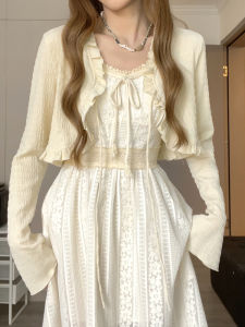 เสื้อคลุมกันแดดผ้าชีฟองหลวมๆ สำหรับผู้หญิงในฤดูร้อน เสื้อคาร์ดิแกนสั้นแบบสวมหัว แขนยาว คอวี สีพื้น เสื้อคลุมกันแดดแบบสวมหัว