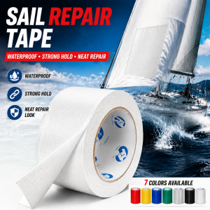 Heavy Duty Sail Repair Tape Waterproof Marine Adhesive Patch for Boat Sail Canvas Tarp PVC Fabric Outdoor Emergency Fix