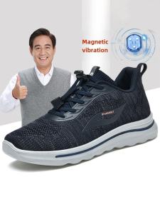 Middle-Aged Men Dad Shoes Lightweight Breathable Middle-Aged and Elderly Sneaker Non Slip Soft Bottom Elderly Travel Walking Shoes Shock Absorption