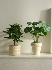 Nordic Style Indoor Office Living Room Desktop Artificial Plant Potted Decoration Miniature Landscape Ornament Fake Flower Green Plant