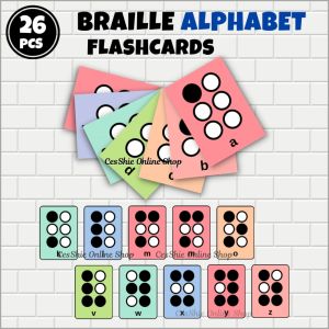 (NOT EMBOSSED) THE BRAILLE ALPHABET FLASHCARDS | LAMINATED BRAILLE ALPHABET BRAILLE SYMBOLS BRAILLE NUMBERS FLASHCARDS