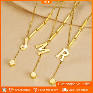 1pcs Stainless Steel Initial Necklaces 18K Gold Plated Letter Pendant Necklace for Women Accessories