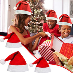 Santa Claus Hat Christmas Hat Festive Cap for Adult and Kids Holiday Party Christmas Decor