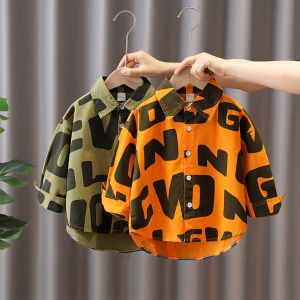 WANDER เสื้อเด็กผู้ชาย เสื้อผ้าเด็กผช เสื้อผ้าเด็กผช เสื้อผ้าฤดูใบไม้ร่วงแฟชั่นเด็กผู้ชาย เสื้อเชิ้ตเด็ก 23715