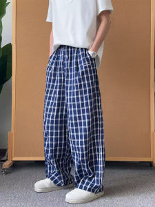 Quần Dài Kẻ Caro Phong Cách Mỹ Cổ Điển Cho Nam Mùa Hè Quần Dài Ống Rộng Kẻ Caro Quần Dài Ống Rộng Thoải Mái Chống Nhăn