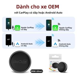 CarlinKit | Bộ Chuyển Đổi CarPlay Không Dây CarlinKit Mini Ultra 3 - Hộp Android Auto Kết Nối USB Bluetooth WiFi Cập Nhật OTA Liền Mạch Cho 98% Xe OEM