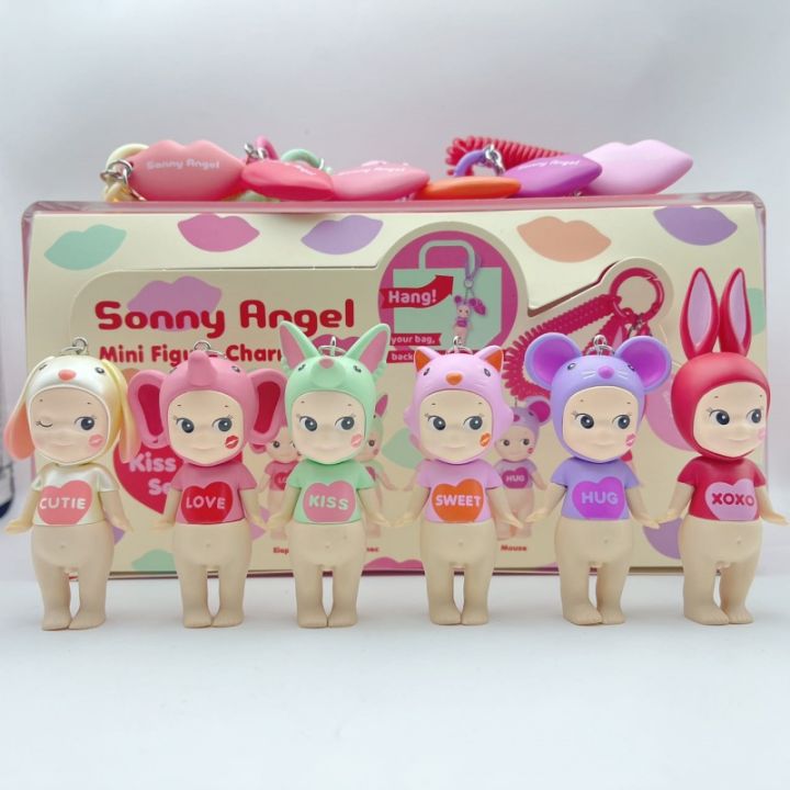 คุณภาพสูง Kiss Kiss Series Sonny Angel Mystery กล่องกล่องตาบอดพวงกุญแจจี้ตกแต่ง Mini รูปเด็กของขวัญวันเกิดของเล่น
