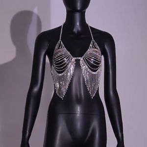 โซ่หน้าอกรุ่นใหม่ เซ็กซี่และแวววาว โลหะประดับด้วยเพชร รุ่น 0655