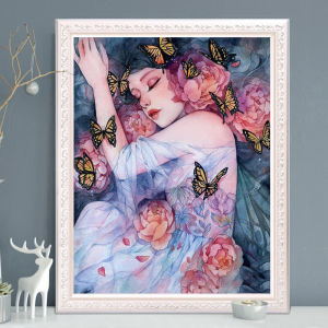 QIANHONGXIU | New 2026 Cross Stitch Kit Handcrafted Thread Embroidery Butterfly and Floral Design