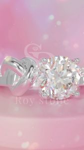 RoyStone - Cincin Wanita Moissanite Sertifikat GRA Original Lapis Emas - Iris Ring