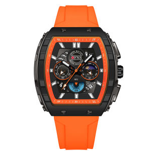 OFNS Fashion Quartz Watches for Man Luminous Waterproof Chronograph Calendar Silicone Strap Outdoor Luxury Sports Men Watch